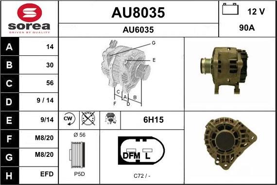 SNRA AU8035 - Генератор autospares.lv