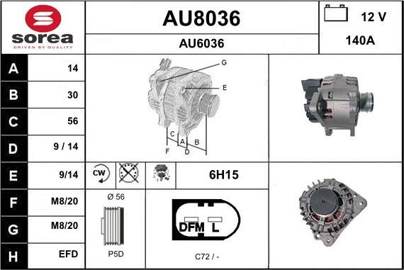 SNRA AU8036 - Генератор autospares.lv