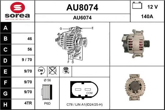 SNRA AU8074 - Генератор autospares.lv