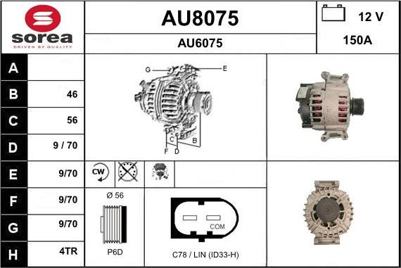 SNRA AU8075 - Генератор autospares.lv