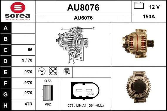 SNRA AU8076 - Генератор autospares.lv