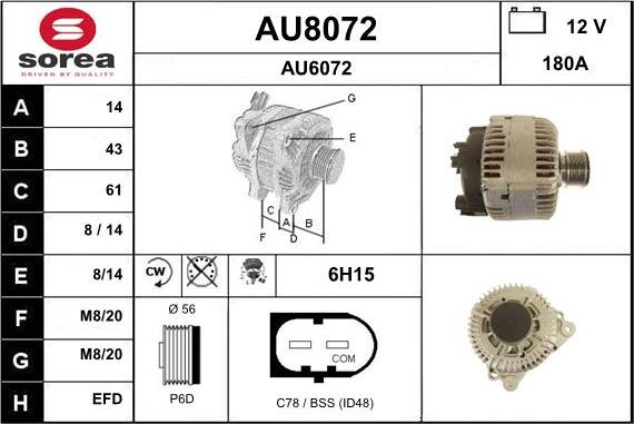 SNRA AU8072 - Генератор autospares.lv