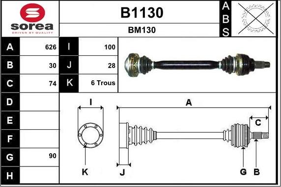 SNRA B1130 - Приводной вал autospares.lv