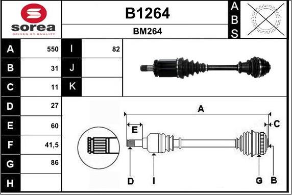 SNRA B1264 - Приводной вал autospares.lv