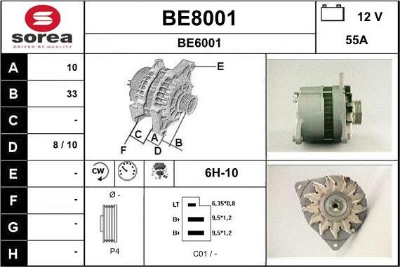 SNRA BE8001 - Генератор autospares.lv