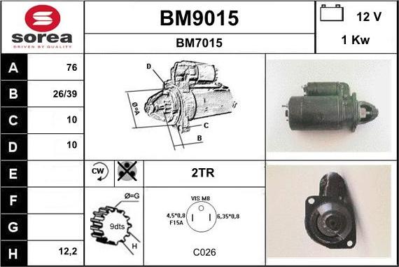 SNRA BM9015 - Стартер autospares.lv