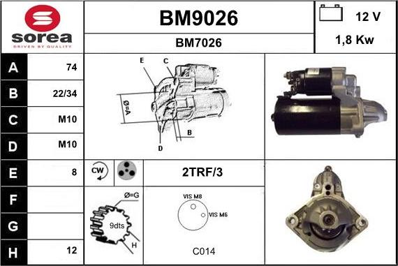 SNRA BM9026 - Стартер autospares.lv