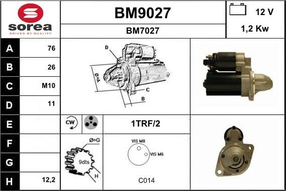 SNRA BM9027 - Стартер autospares.lv