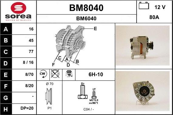 SNRA BM8040 - Генератор autospares.lv