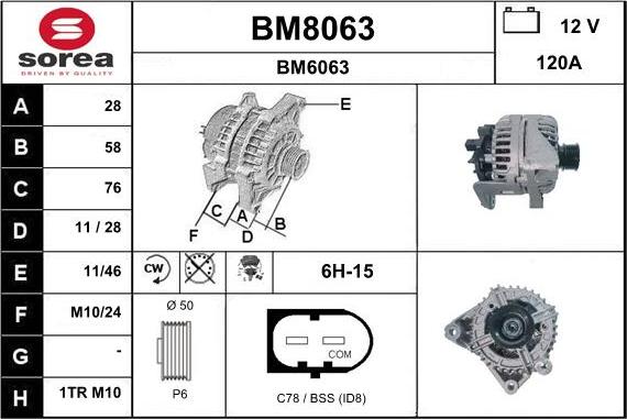 SNRA BM8063 - Генератор autospares.lv