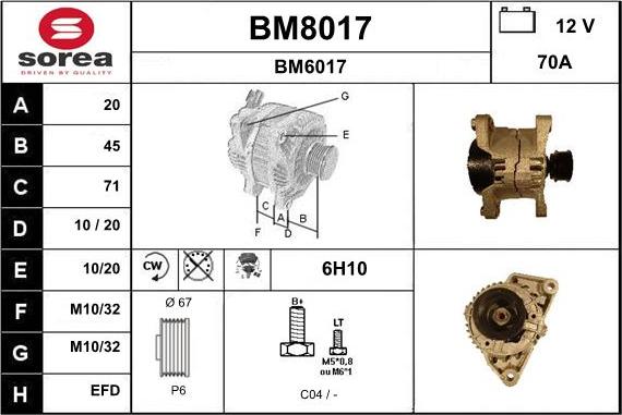 SNRA BM8017 - Генератор autospares.lv