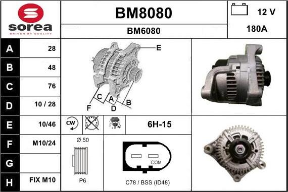 SNRA BM8080 - Генератор autospares.lv