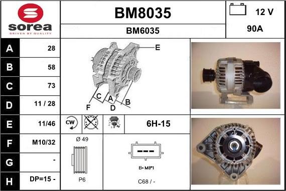 SNRA BM8035 - Генератор autospares.lv
