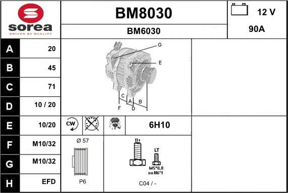 SNRA BM8030 - Генератор autospares.lv