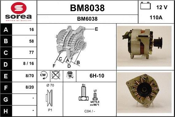 SNRA BM8038 - Генератор autospares.lv