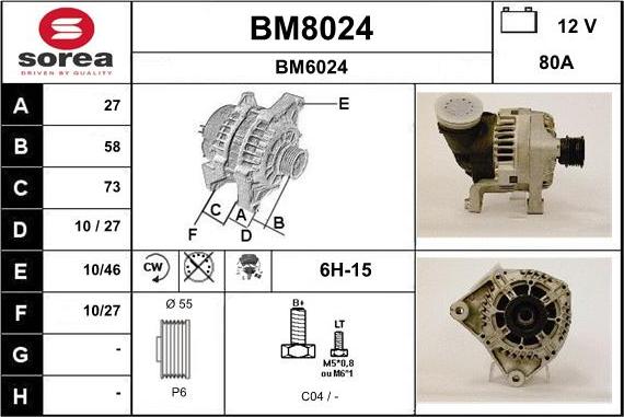 SNRA BM8024 - Генератор autospares.lv