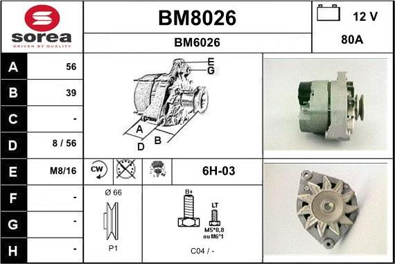 SNRA BM8026 - Генератор autospares.lv