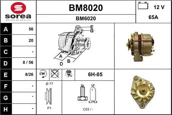 SNRA BM8020 - Генератор autospares.lv