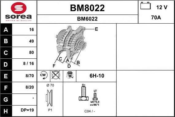 SNRA BM8022 - Генератор autospares.lv