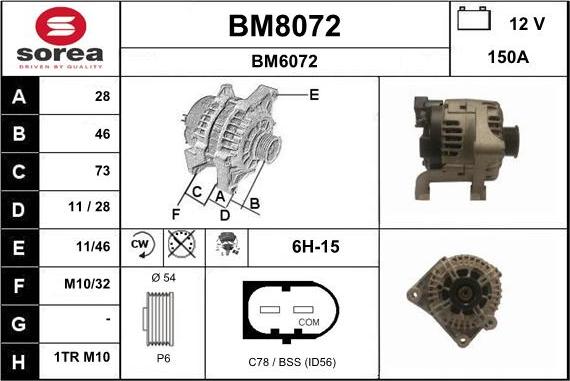 SNRA BM8072 - Генератор autospares.lv