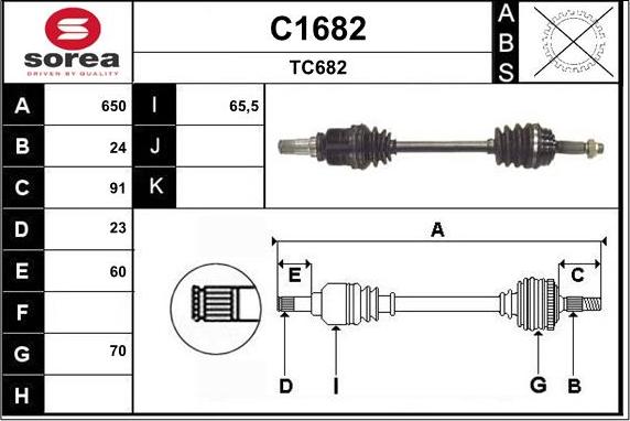 SNRA C1682 - Приводной вал autospares.lv