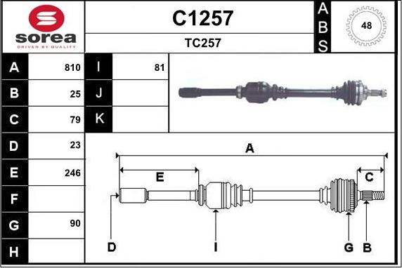 SNRA C1257 - Приводной вал autospares.lv