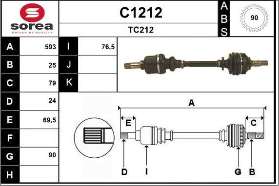 SNRA C1212 - Приводной вал autospares.lv