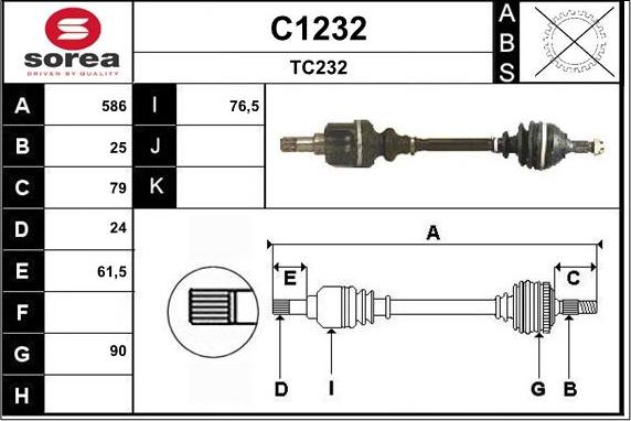 SNRA C1232 - Приводной вал autospares.lv