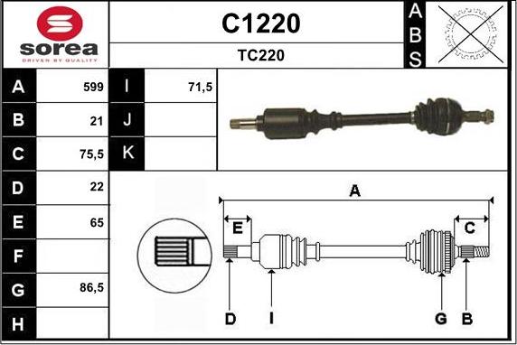 SNRA C1220 - Приводной вал autospares.lv