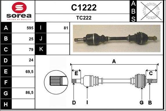 SNRA C1222 - Приводной вал autospares.lv