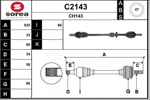 SNRA C2143 - Приводной вал autospares.lv