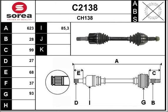 SNRA C2138 - Приводной вал autospares.lv