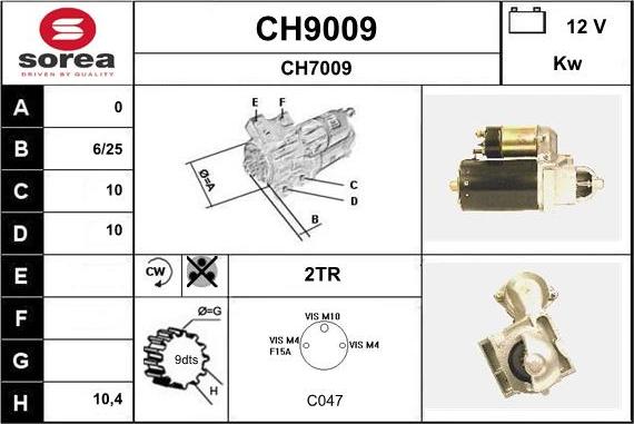 SNRA CH9009 - Стартер autospares.lv