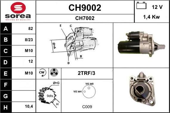 SNRA CH9002 - Стартер autospares.lv