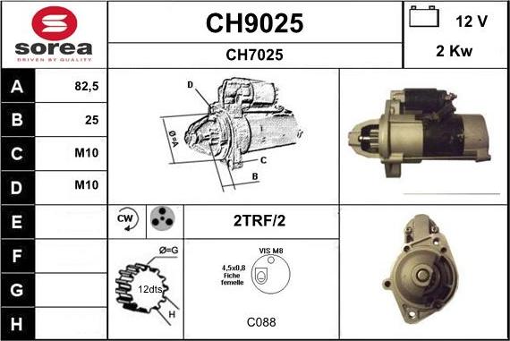 SNRA CH9025 - Стартер autospares.lv