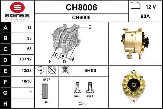 SNRA CH8006 - Генератор autospares.lv