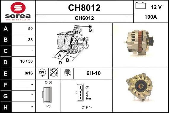 SNRA CH8012 - Генератор autospares.lv