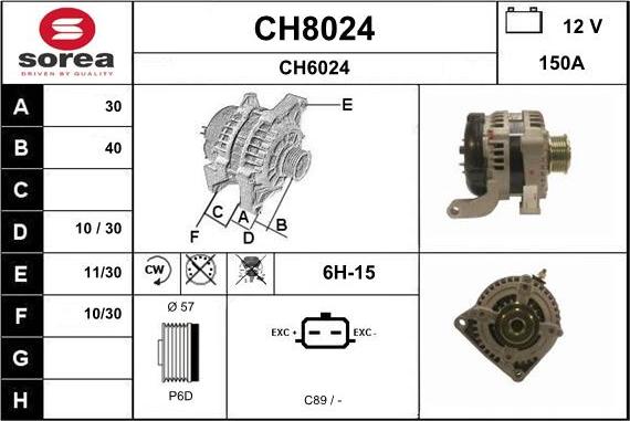 SNRA CH8024 - Генератор autospares.lv