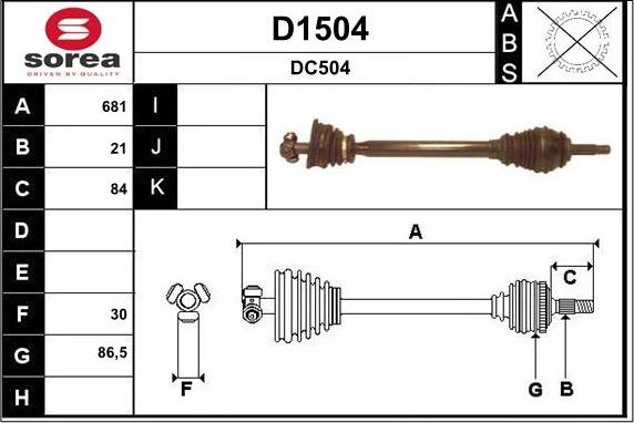 SNRA D1504 - Приводной вал autospares.lv