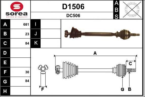 SNRA D1506 - Приводной вал autospares.lv