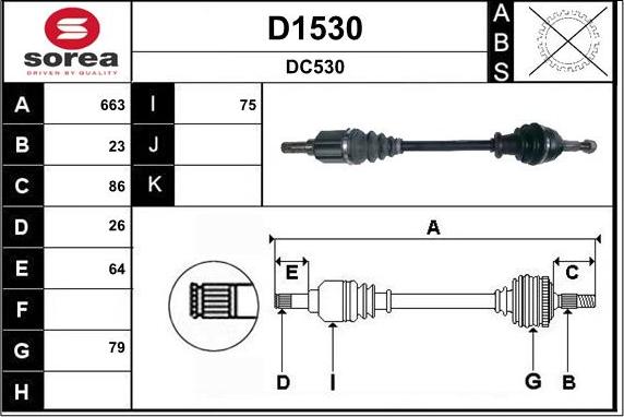 SNRA D1530 - Приводной вал autospares.lv