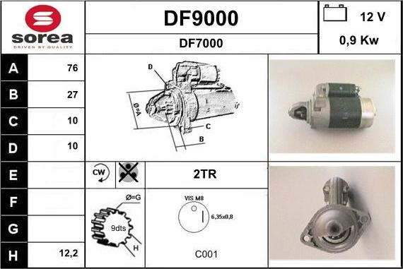 SNRA DF9000 - Стартер autospares.lv