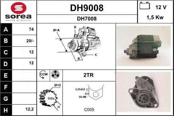 SNRA DH9008 - Стартер autospares.lv