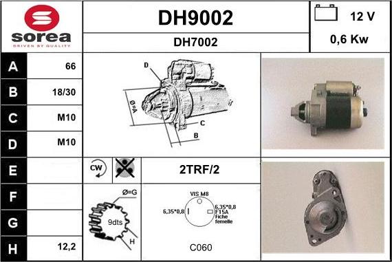 SNRA DH9002 - Стартер autospares.lv