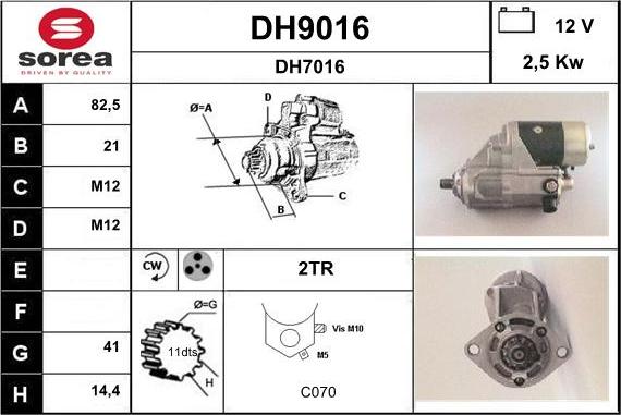 SNRA DH9016 - Стартер autospares.lv