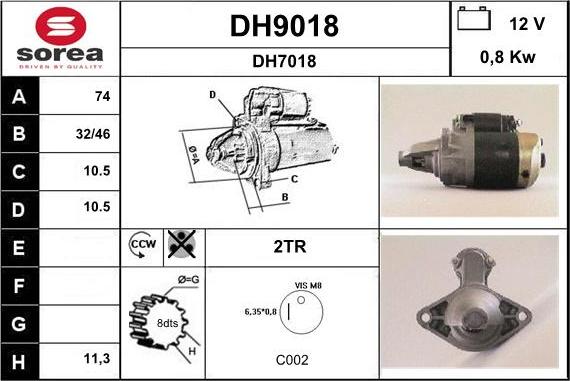 SNRA DH9018 - Стартер autospares.lv