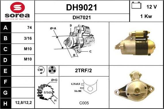 SNRA DH9021 - Стартер autospares.lv