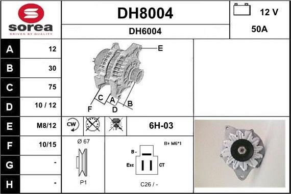 SNRA DH8004 - Генератор autospares.lv