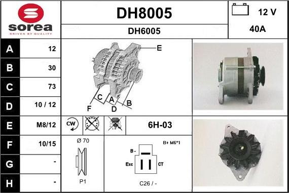 SNRA DH8005 - Генератор autospares.lv
