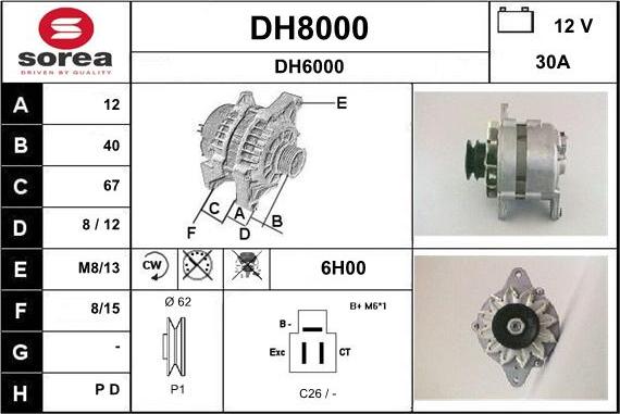 SNRA DH8000 - Генератор autospares.lv